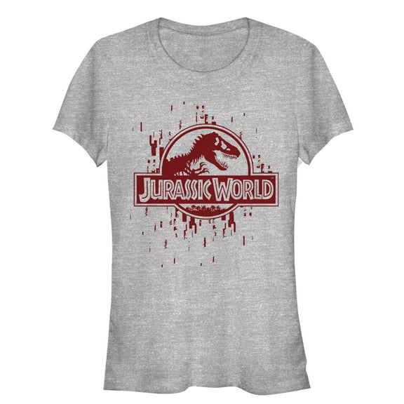 Junior's Jurassic World Logo Glitch Code  Graphic Tee Athletic Heather Large