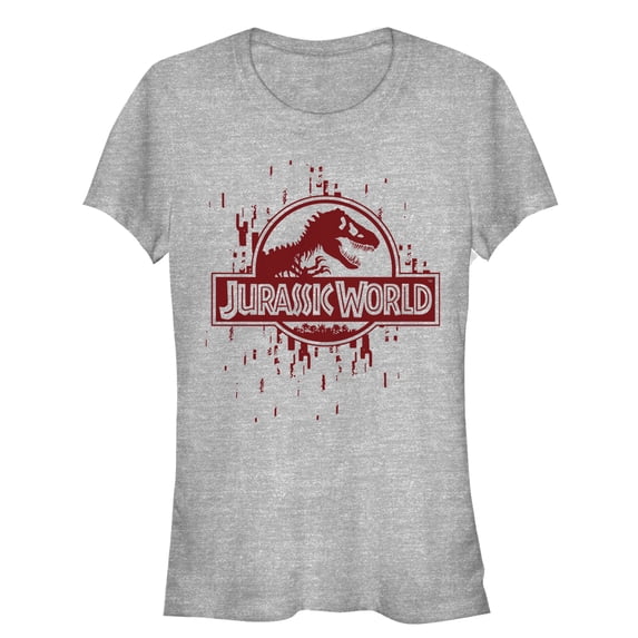 Junior's Jurassic World Logo Glitch Code Graphic Tee Athletic Heather X Large