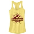 thumbnail image 1 of Junior's Jurassic World Logo Glitch Code  Racerback Tank Top Banana Small, 1 of 3