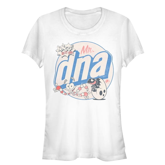 Junior's Jurassic World Mr. DNA Cartoon Graphic Tee White Large