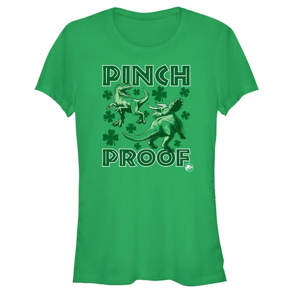 Junior's Jurassic World Pinch Proof  Graphic Tee Kelly Green Large