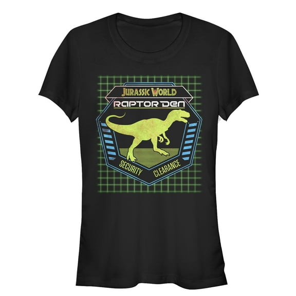 Junior's Jurassic World Raptor Den  Graphic Tee Black Large