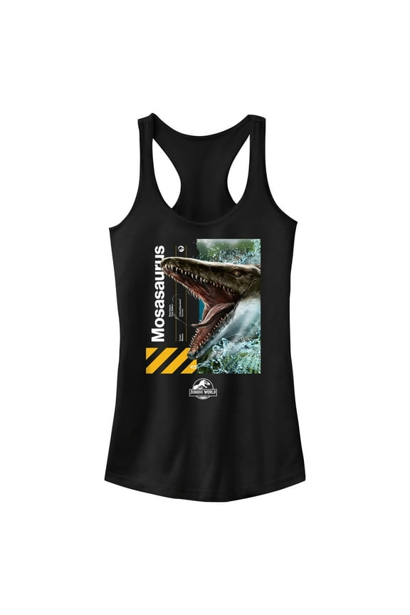 Junior's Jurassic World: Rebirth Mosasaurus Portrait  Racerback Tank Top