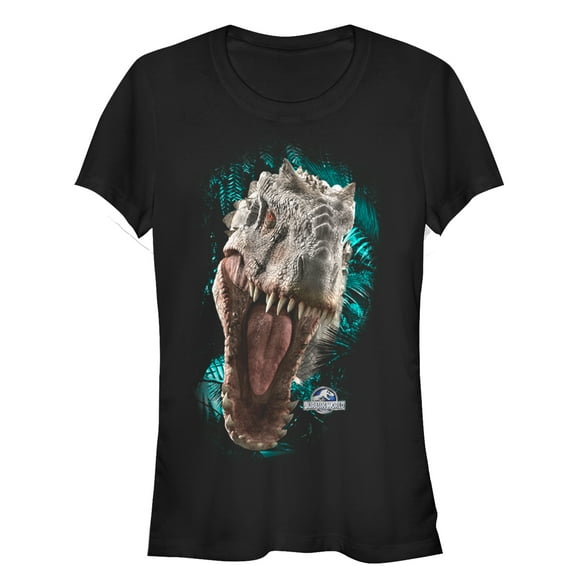 Junior's Jurassic World Red-Eyed Monster  Graphic Tee Black Large