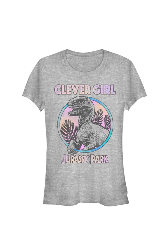 Junior's Jurassic World Retro Clever Girl Graphic Tee Athletic Heather Medium