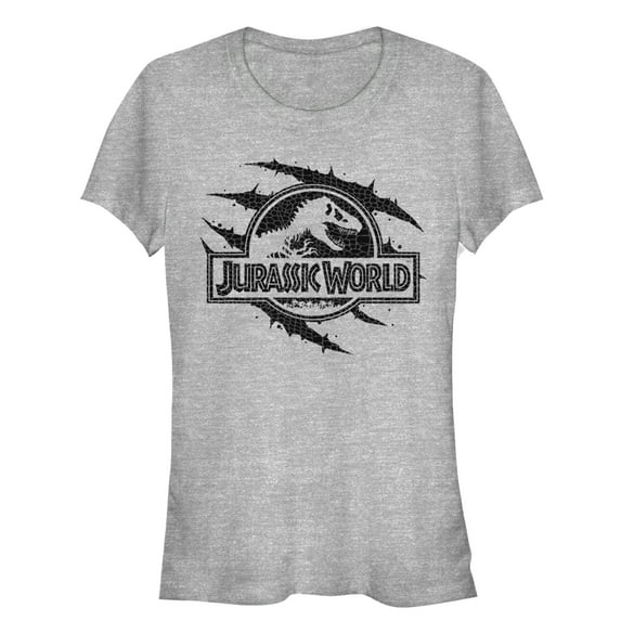 Junior's Jurassic World Scale Logo Claw Marks Graphic Tee Athletic Heather Medium