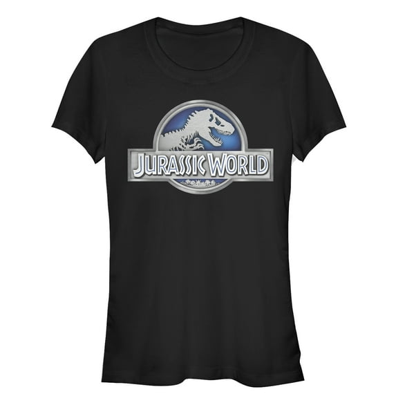 Junior's Jurassic World T. Rex Logo Graphic Tee Black Small