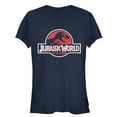 thumbnail image 1 of Junior's Jurassic World Tyrannosaurus Rex Logo  Graphic Tee Navy Blue Small, 1 of 2