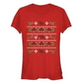thumbnail image 1 of Junior's Jurassic World Ugly Christmas Velociraptor  Graphic Tee Red Medium, 1 of 2