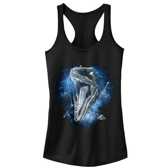 Junior's Jurassic World Velociraptor Constellation  Racerback Tank Top Black Large
