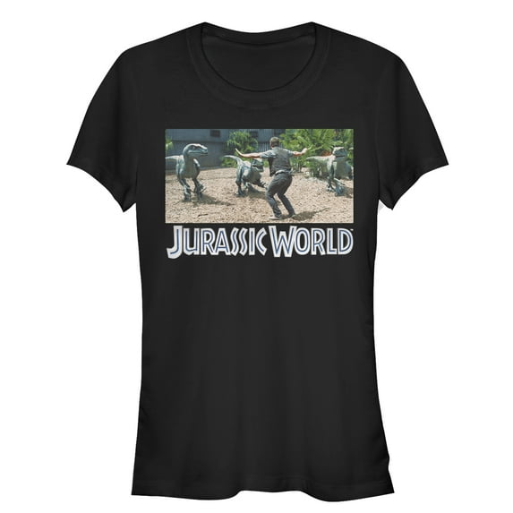 Junior's Jurassic World Velociraptor Pack Graphic Tee Black X Large