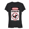 thumbnail image 1 of Junior's Jurassic World Warning Electrified Fence  Graphic Tee Black 2X Large, 1 of 2