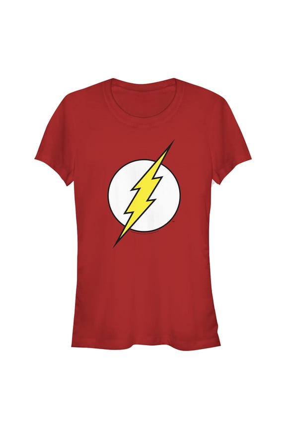 Junior's Justice League Flash Classic Logo  Graphic Tee Red Large