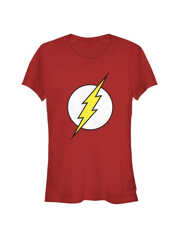 Junior's Justice League Flash Classic Logo Graphic Tee Red Medium