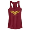 thumbnail image 1 of Junior's Justice League Silhouette Logo  Racerback Tank Top Scarlet Large, 1 of 4