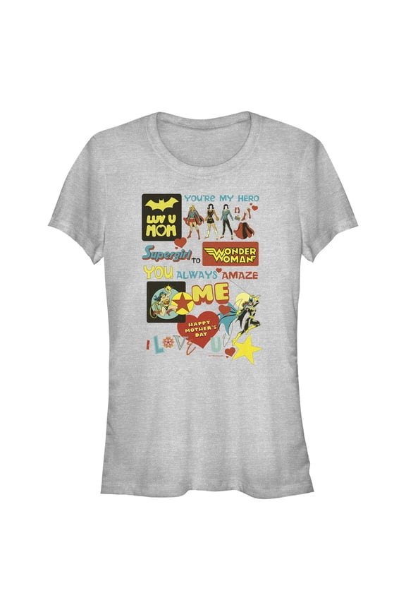 Junior's Justice League You Always Amaze Me Mom Graphic Tee Athletic Heather Medium