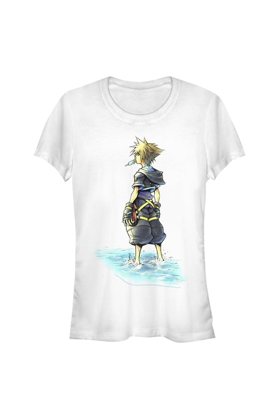 Junior's Kingdom Hearts 1 Beach Sora Graphic Tee White 2X Large