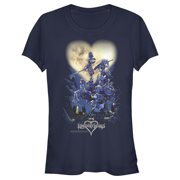 Junior's Kingdom Hearts 1 Box Art Graphic Tee Navy Blue X Large