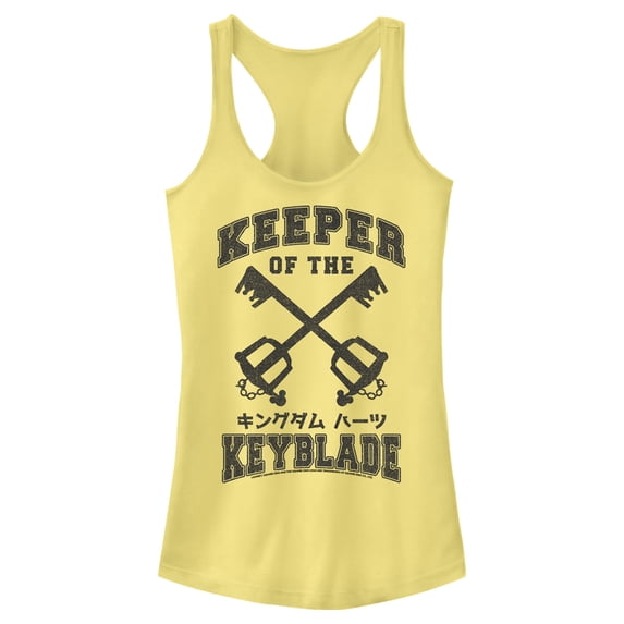 Junior's Kingdom Hearts 1 Clashing Blades Racerback Tank Top Banana X Large