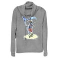 thumbnail image 1 of Junior's Kingdom Hearts 1 Flags of the Kingdom Cowl Neck Sweatshirt Gray Heather 4X Large, 1 of 4
