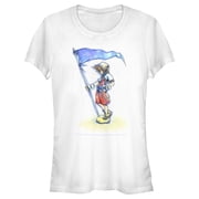 Junior's Kingdom Hearts 1 Flags of the Kingdom Graphic Tee White Large