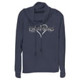 thumbnail image 1 of Junior's Kingdom Hearts 1 Game Logo Cowl Neck Sweatshirt Navy Blue Medium, 1 of 4