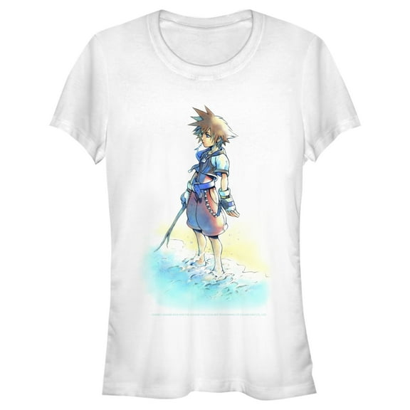 Junior's Kingdom Hearts 1 Hero by the Shore  Graphic Tee White Medium