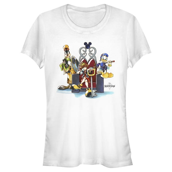 Junior's Kingdom Hearts 1 King of Hearts  Graphic Tee White Medium