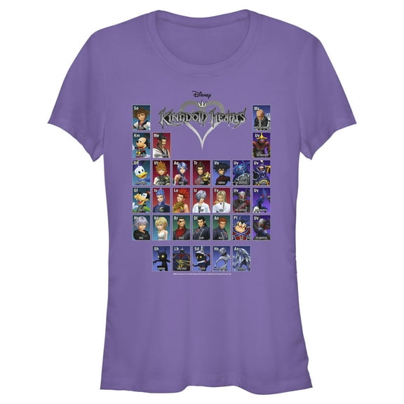 Junior's Kingdom Hearts 1 Periodic Table Graphic Tee Purple X Large