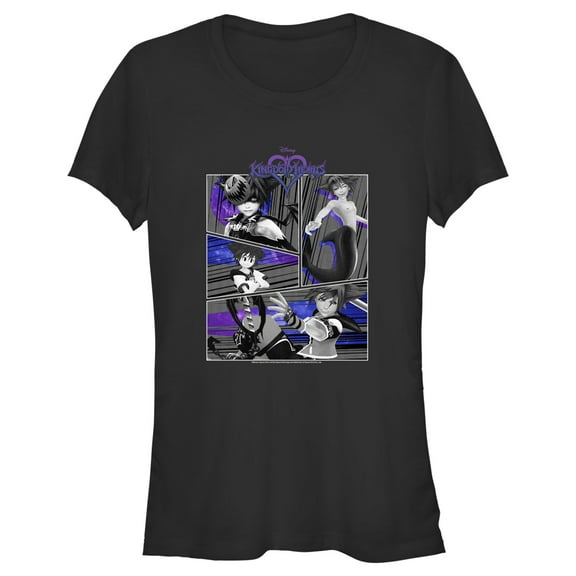 Junior's Kingdom Hearts 1 Sora Different Styles Graphic Tee Black 2X Large
