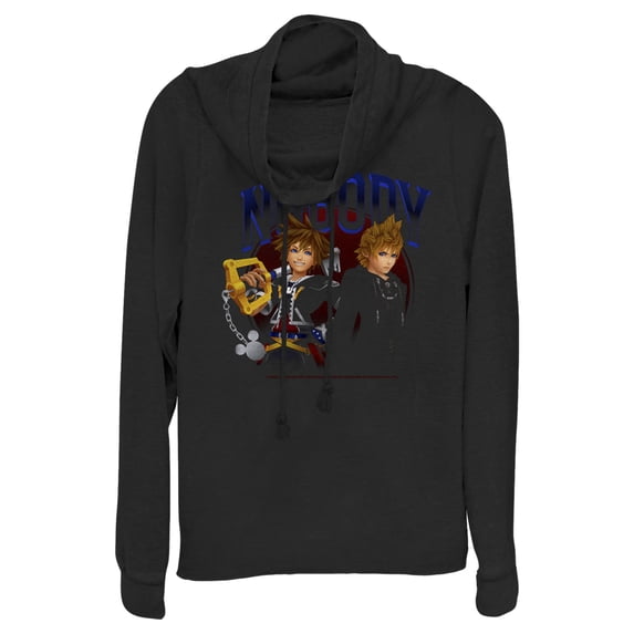 Junior's Kingdom Hearts 2 Keyblade Masters Cowl Neck Sweatshirt Black 4X Large