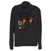 Juniors Kingdom Hearts 2 Keyblade Masters Cowl Neck Sweatshirt Black Small