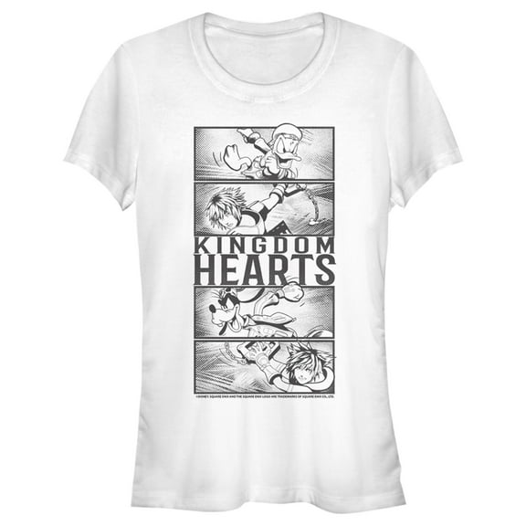 Junior's Kingdom Hearts 3 Action Panels Graphic Tee White Small