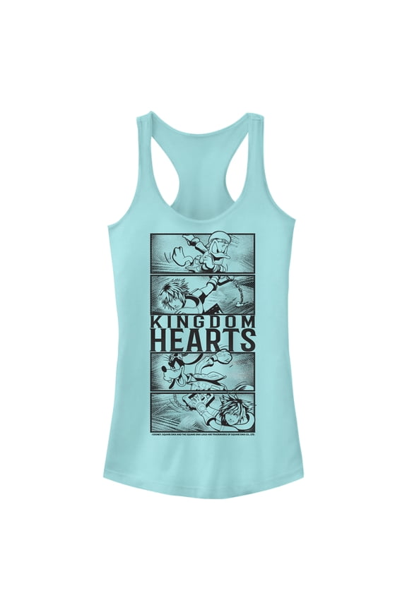 Junior's Kingdom Hearts 3 Action Panels Racerback Tank Top Cancun X Small