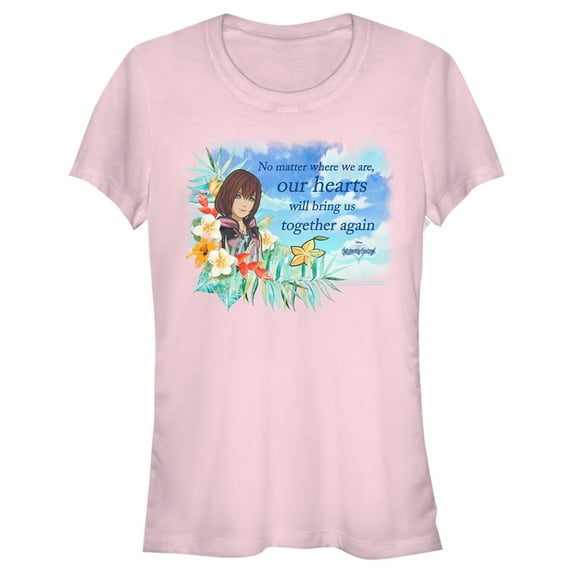 Junior's Kingdom Hearts 3 Our Hearts Will Bring Us Together Again Graphic Tee Light Pink X Large