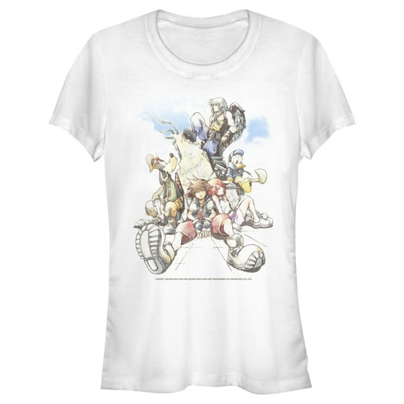 Junior's Kingdom Hearts Final Mix Box Art  Graphic Tee White Medium