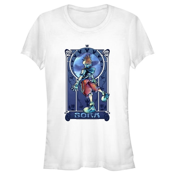Junior's Kingdom Hearts Re: Chain of Memories Sora Mirror Portrait  Graphic Tee White Small
