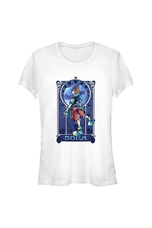 Junior's Kingdom Hearts Re: Chain of Memories Sora Mirror Portrait Graphic Tee White X Large