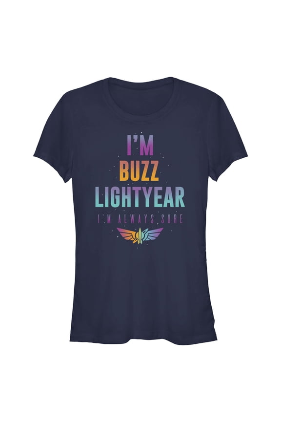 Junior's Lightyear I'm Buzz Lightyear I'm Always Sure  Graphic Tee Navy Blue 2X Large