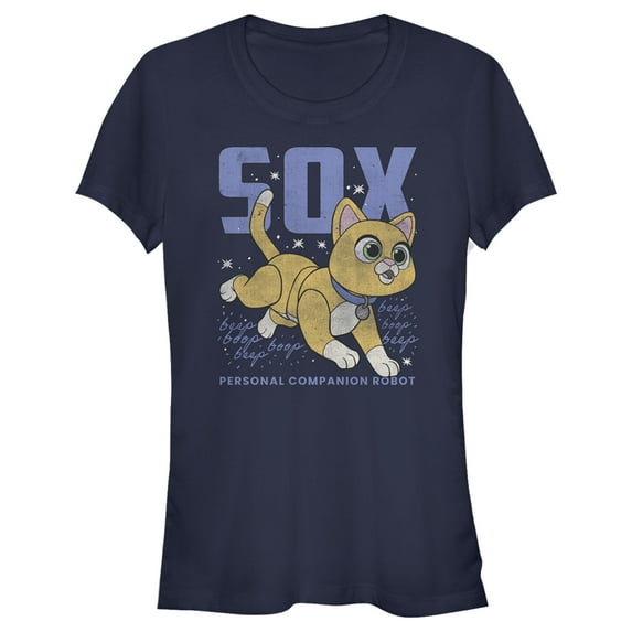 Junior's Lightyear Sox Distressed Graphic Tee Navy Blue Large