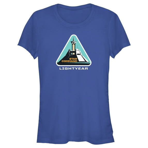 Junior's Lightyear Star Command Launch Graphic Tee Royal Blue Small