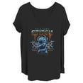 thumbnail image 1 of Junior's Lilo & Stitch 80s Rocker Stitch Graphic Tee Black 1X, 1 of 4