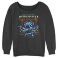 thumbnail image 1 of Junior's Lilo & Stitch 80s Rocker Stitch Sweatshirt Charcoal Heather Large, 1 of 4