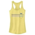 thumbnail image 1 of Junior's Lilo & Stitch Aloha Faux Pocket Stitch Racerback Tank Top Banana 2X Large, 1 of 4