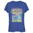 thumbnail image 1 of Junior's Lilo & Stitch Aloha Hawaii Come Visit the Islands Graphic Tee Royal Blue Medium, 1 of 3