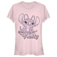 thumbnail image 1 of Junior's Lilo & Stitch Angel Cute & Fluffy Graphic Tee Light Pink Small, 1 of 3