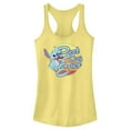 thumbnail image 1 of Junior's Lilo & Stitch Best Day Ever Stitch Racerback Tank Top Banana Large, 1 of 4