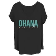 Juniors Lilo & Stitch Bold Ohana means Family Graphic Tee Black 3X