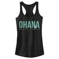 thumbnail image 1 of Junior's Lilo & Stitch Bold Ohana means Family Racerback Tank Top Black Small, 1 of 5