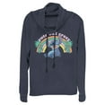 thumbnail image 1 of Junior's Lilo & Stitch Cute But Crazy Cowl Neck Sweatshirt Navy Blue Small, 1 of 4